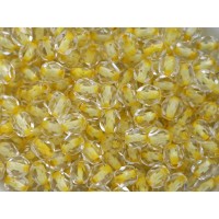 4mm FP Round Crystal Yellow lined 50pcs.